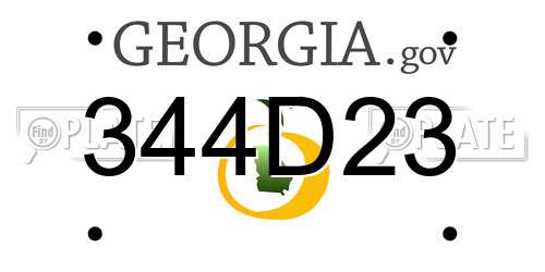 344D23 Georgia License Plate