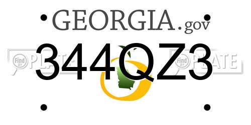 344QZ3 Georgia License Plate