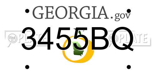 3455BQ Georgia License Plate