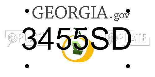 3455SD Georgia License Plate