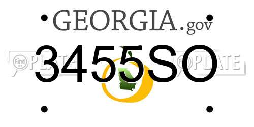 3455SO Georgia License Plate