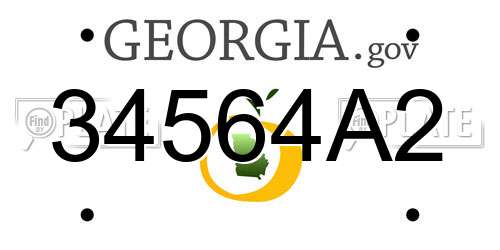 34564A2 Georgia License Plate