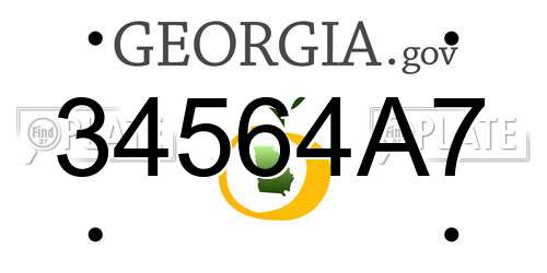 34564A7 Georgia License Plate