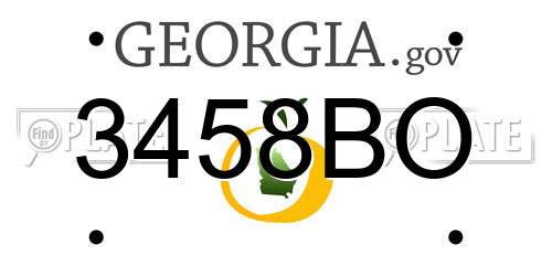 3458BO Georgia License Plate
