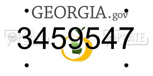 3459547 Georgia License Plate