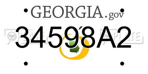 34598A2 Georgia License Plate