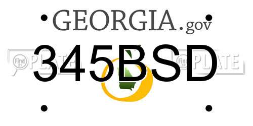 345BSD Georgia License Plate