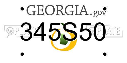 345S50 Georgia License Plate
