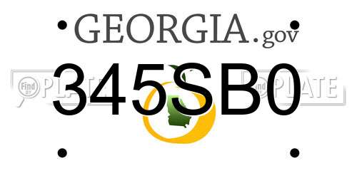 345SB0 Georgia License Plate
