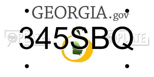 345SBQ Georgia License Plate