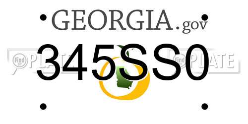 345SS0 Georgia License Plate
