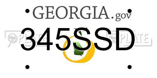 345SSD Georgia License Plate