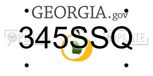 345SSQ Georgia License Plate