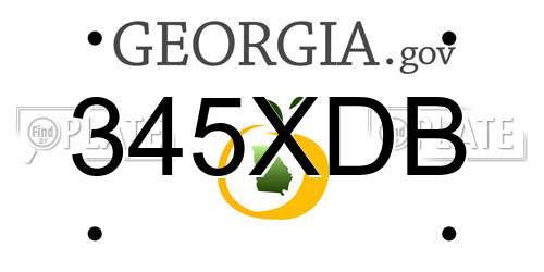 345XDB Georgia License Plate