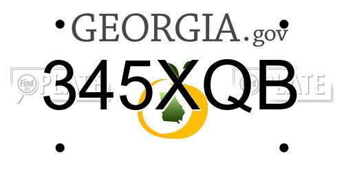 345XQB Georgia License Plate