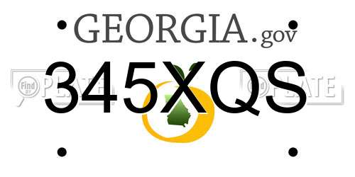 345XQS Georgia License Plate