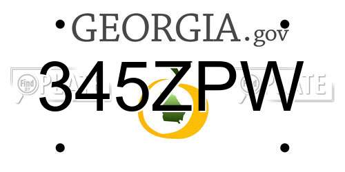345ZPW Georgia License Plate