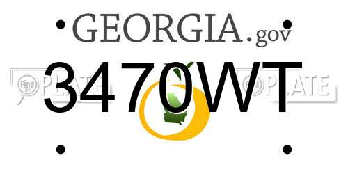 3470WT Georgia License Plate