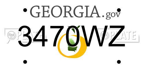 3470WZ Georgia License Plate