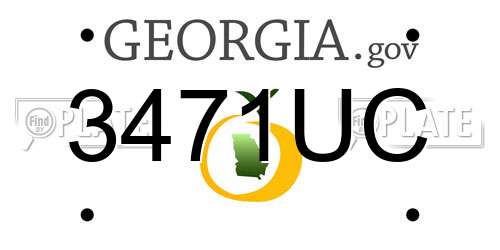3471UC Georgia License Plate