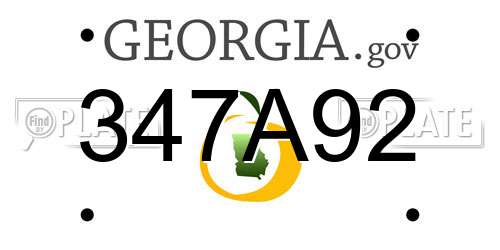 347A92 Georgia License Plate