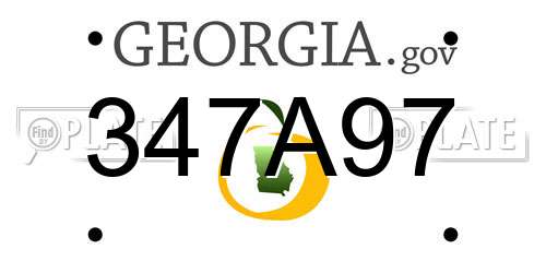 347A97 Georgia License Plate