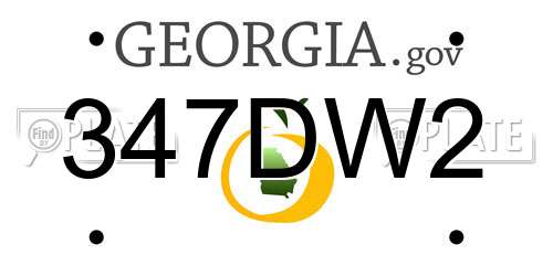 347DW2 Georgia License Plate