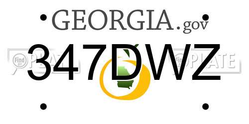 347DWZ Georgia License Plate