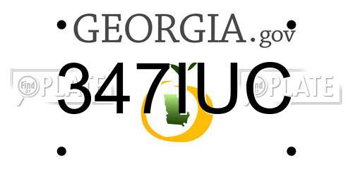 347IUC Georgia License Plate