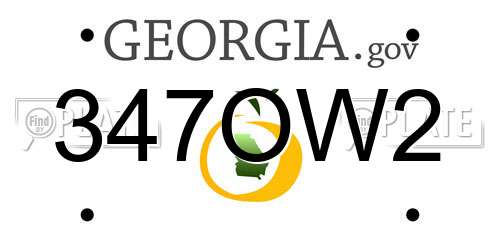 347OW2 Georgia License Plate