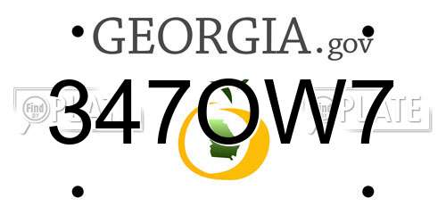 347OW7 Georgia License Plate