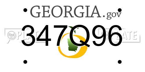 347Q96 Georgia License Plate