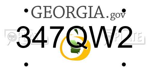 347QW2 Georgia License Plate