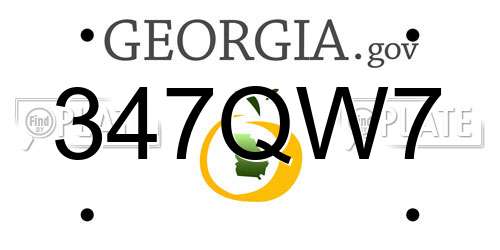 347QW7 Georgia License Plate