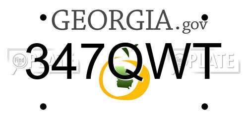 347QWT Georgia License Plate