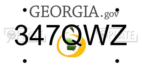 347QWZ Georgia License Plate