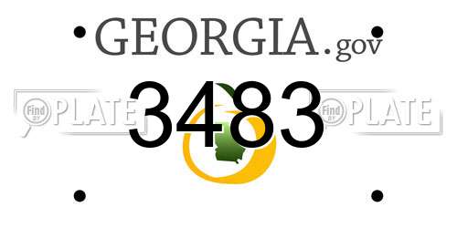 3483 Georgia License Plate