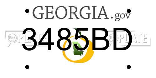 3485BD Georgia License Plate