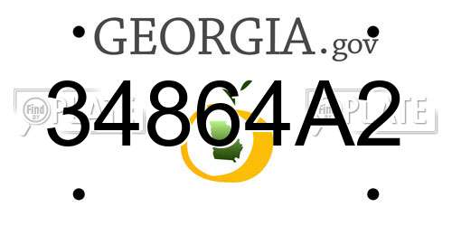 34864A2 Georgia License Plate