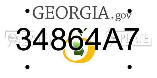 34864A7 Georgia License Plate