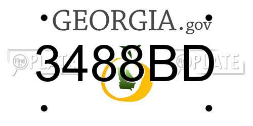 3488BD Georgia License Plate