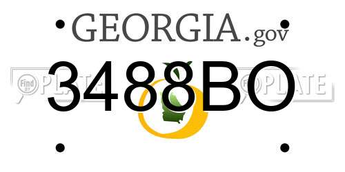3488BO Georgia License Plate