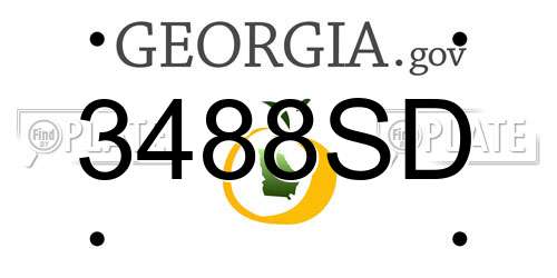 3488SD Georgia License Plate