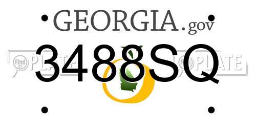 3488SQ Georgia License Plate