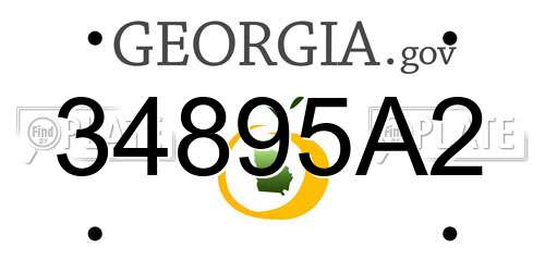 34895A2 Georgia License Plate