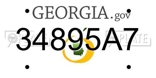 34895A7 Georgia License Plate