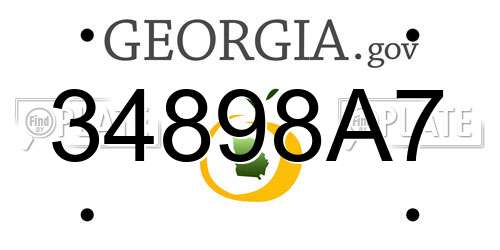 34898A7 Georgia License Plate