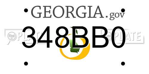 348BB0 Georgia License Plate