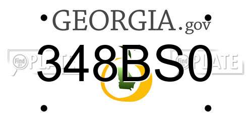 348BS0 Georgia License Plate