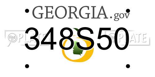 348S50 Georgia License Plate